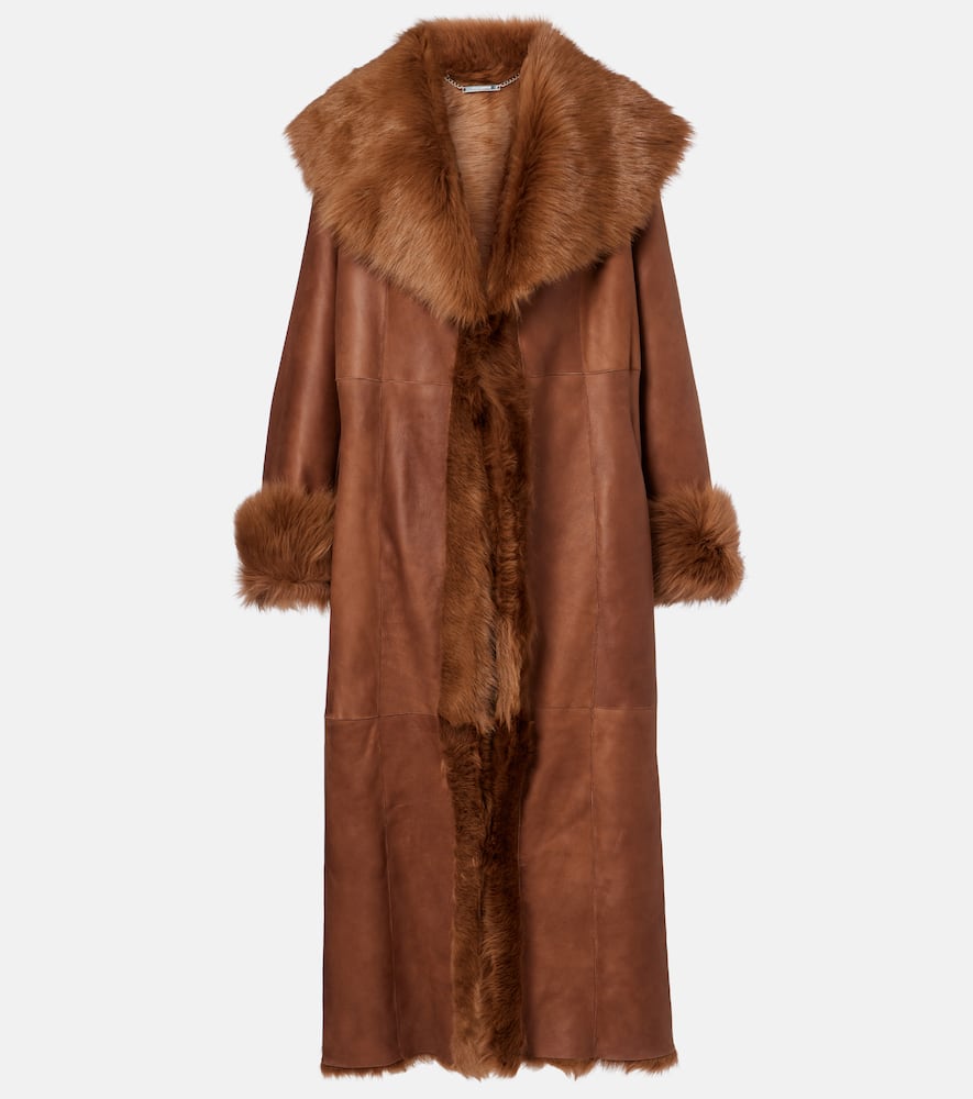 Marlene reversible shearling-lined suede coat