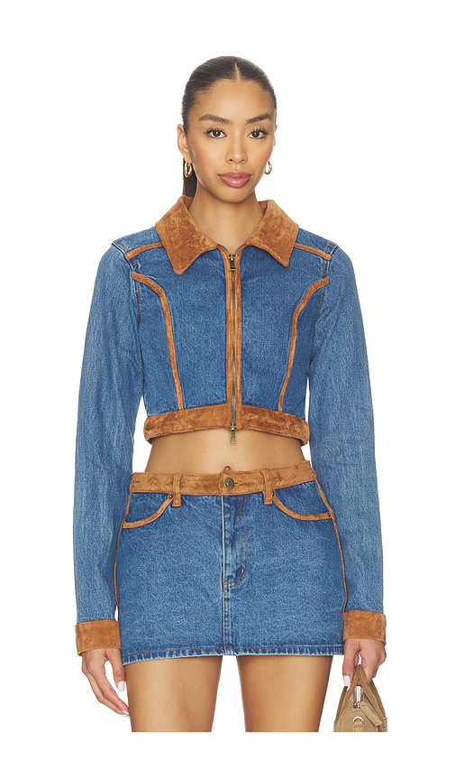 Show Me Your Mumu Dawson Jacket in Blue. - XS also in S, M