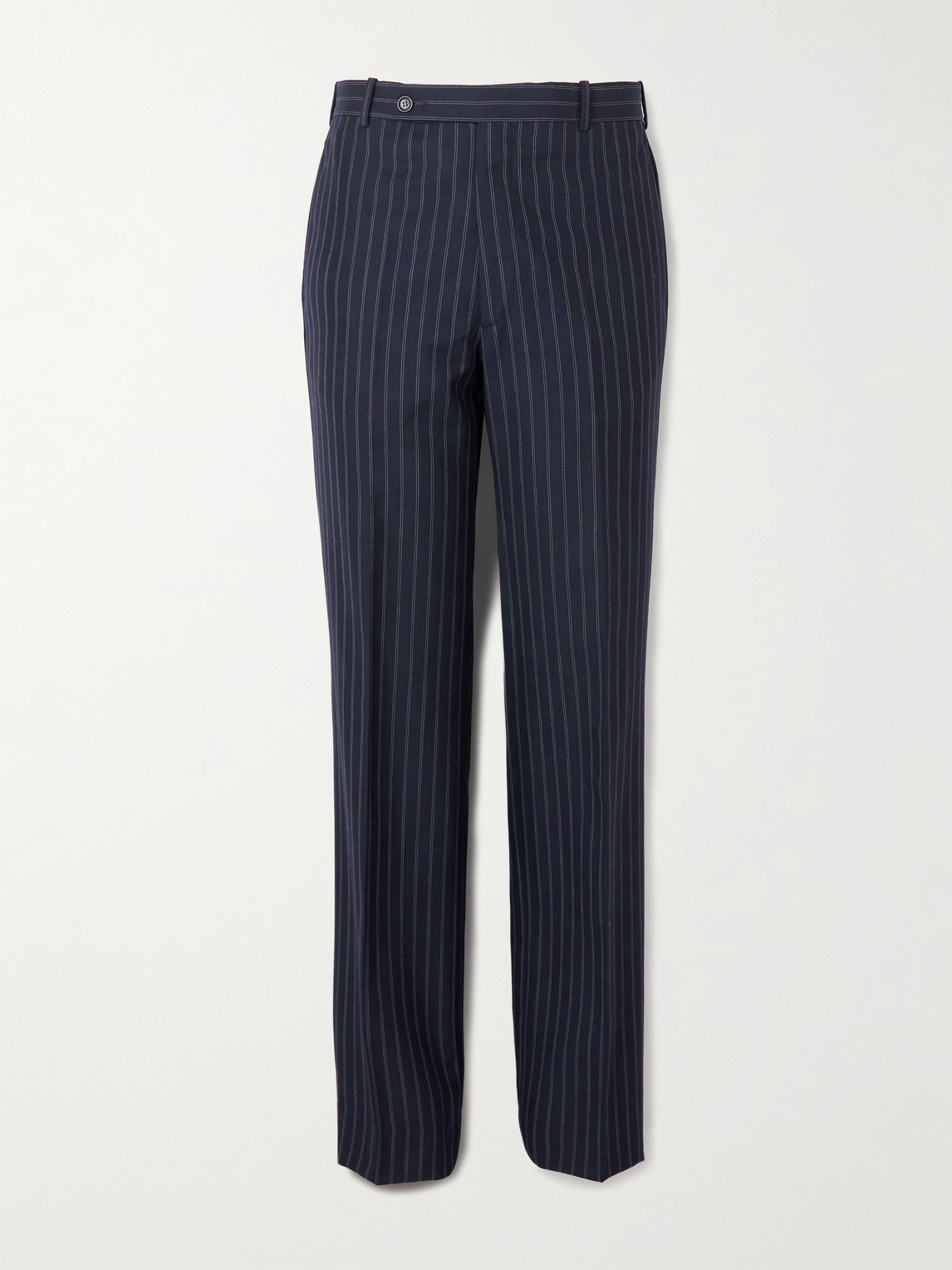 Straight-Leg Pinstriped Wool Suit Trousers