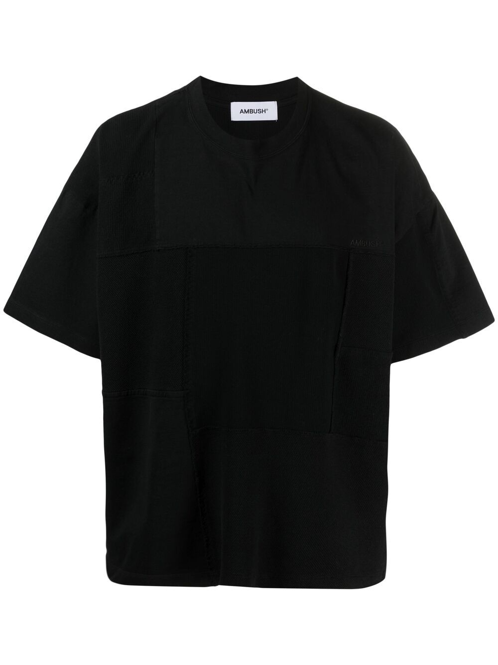 Logo-embroidered cotton T-shirt - Black