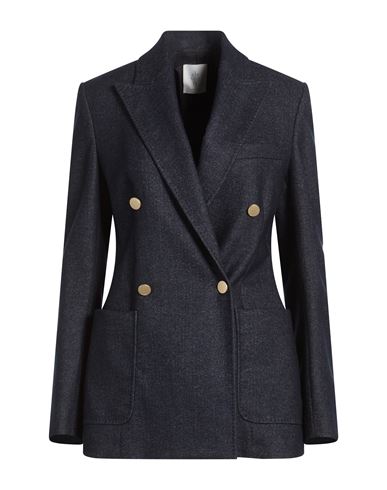Woman Blazer Navy Size 2 Wool, Cotton, Cashmere, Elastane