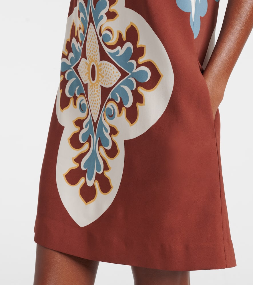 Printed satin shift dress