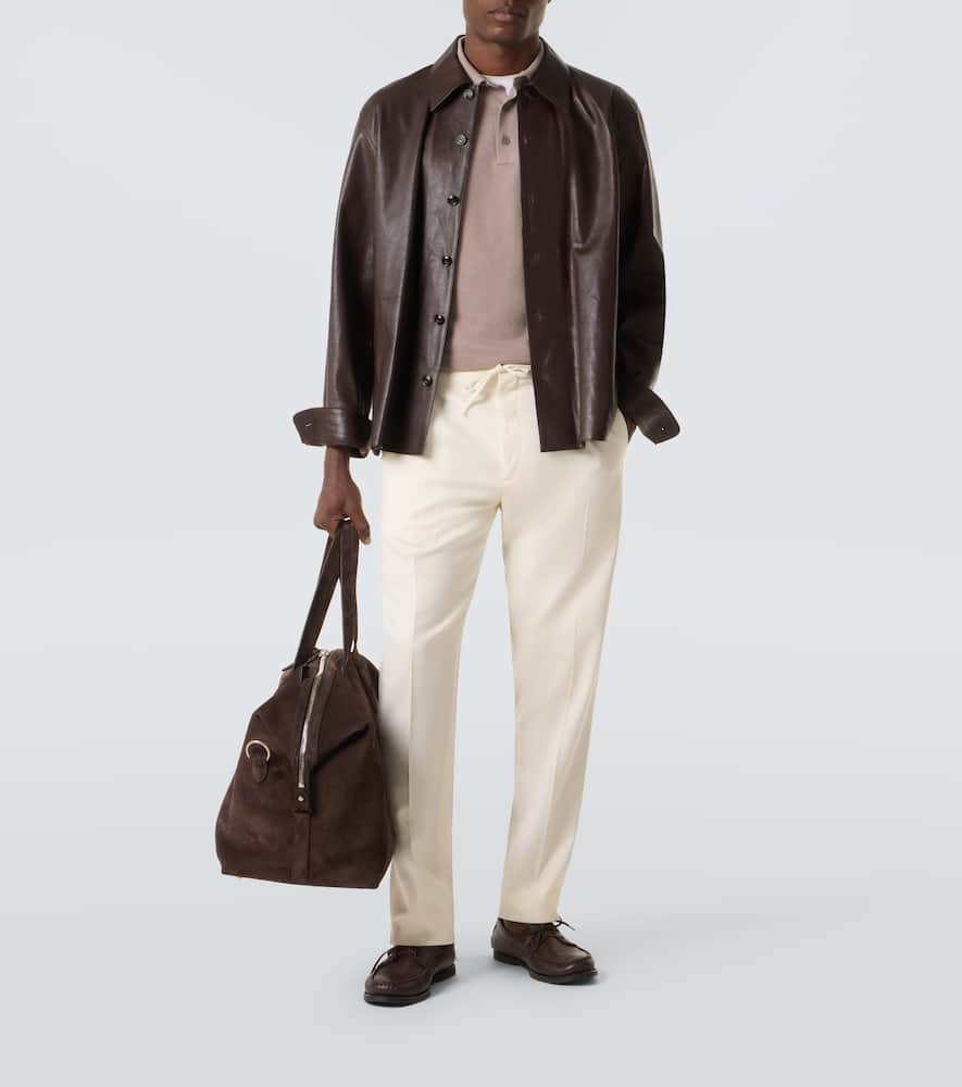 Virgin wool tapered pants