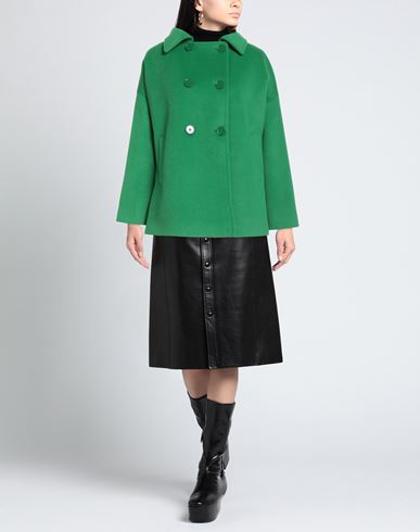 Woman Coat Green Size 10 Polyester