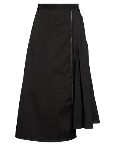 Woman Midi skirt Black Size 4 Cotton, Elastane