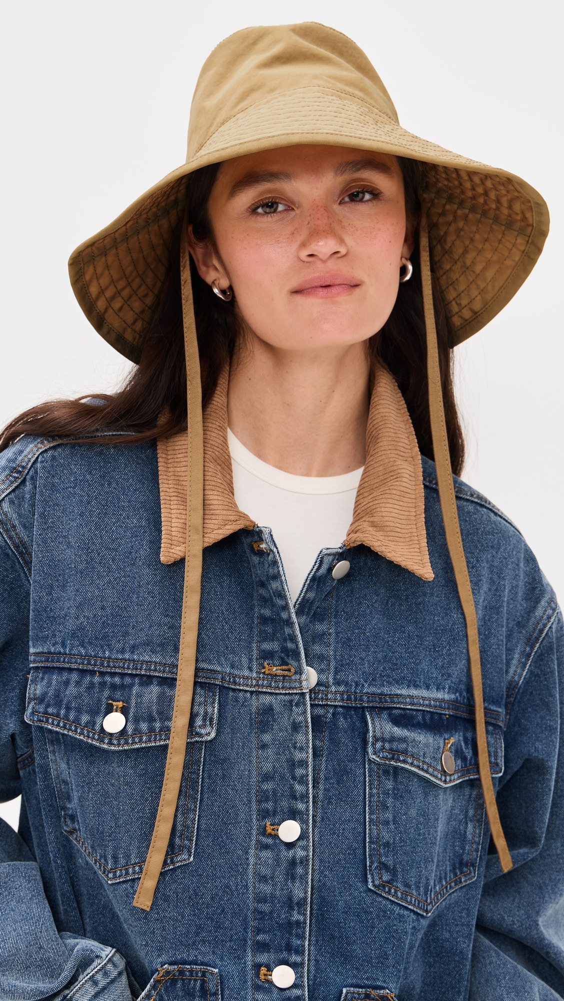 Loeffler Randall Hannah Washed Nylon Bucket Hat Parchment Washed Nylon One Size