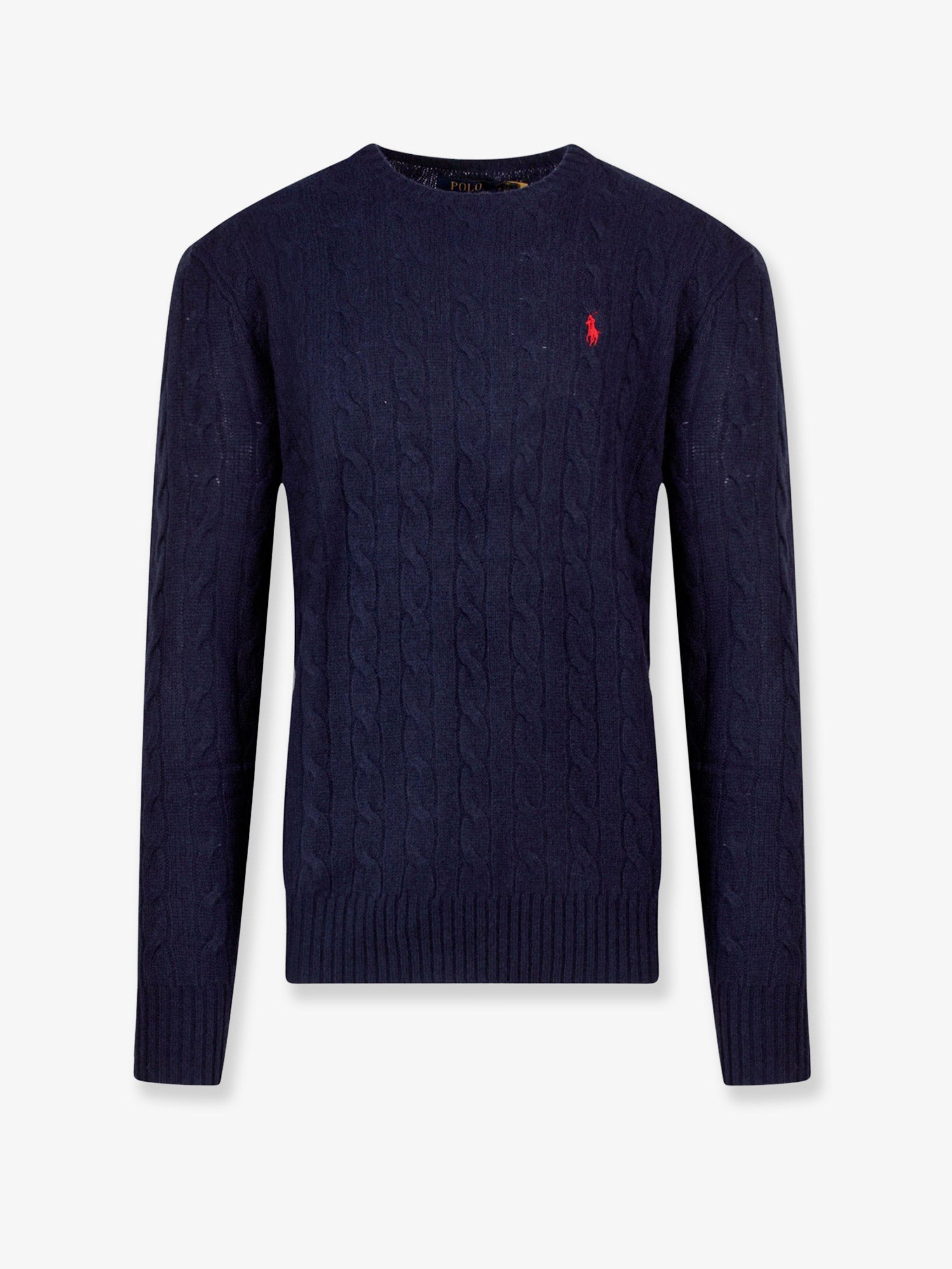Cable-Knit Wool and Cashmere Sweater — Navy