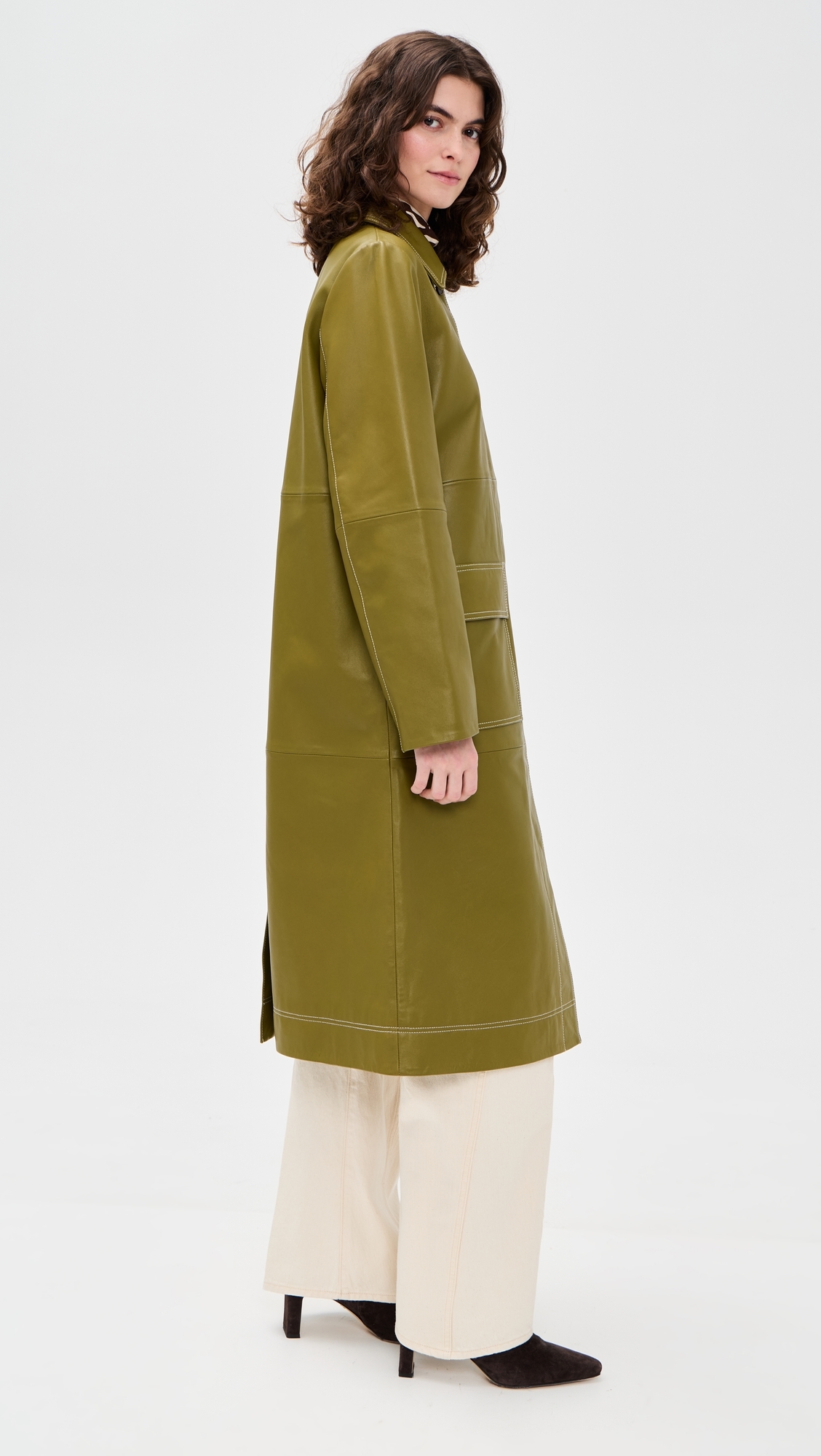Aspen Leather Trench Green 
