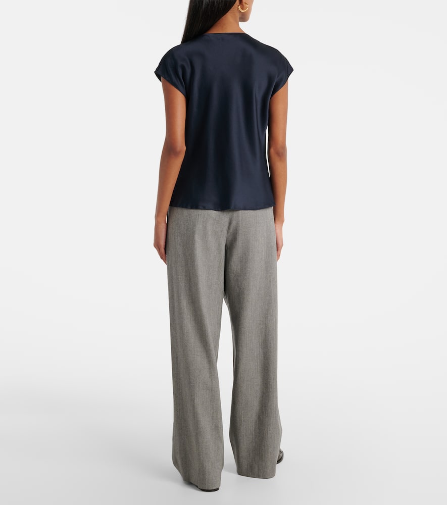 Vince Draped silk satin top