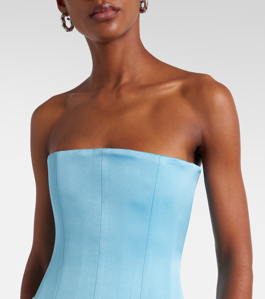 Crêpe satin bustier gown