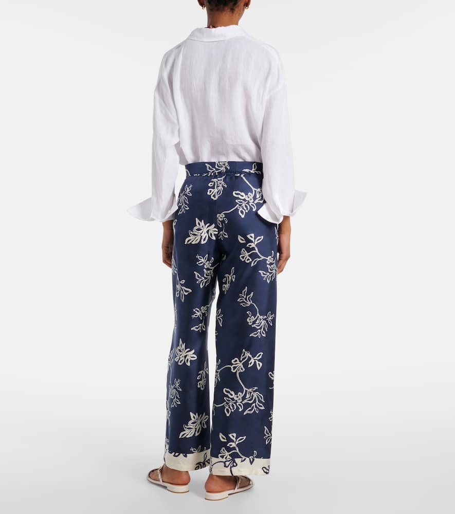 Cinzia high-rise silk wide-leg pants