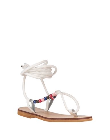 Woman Thong sandal White Size 10 Leather