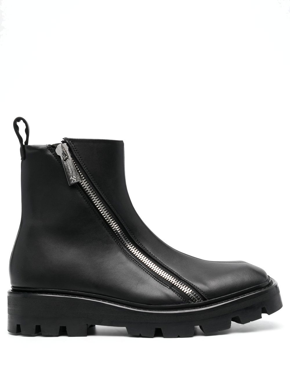 Double-zip ankle boots - Black