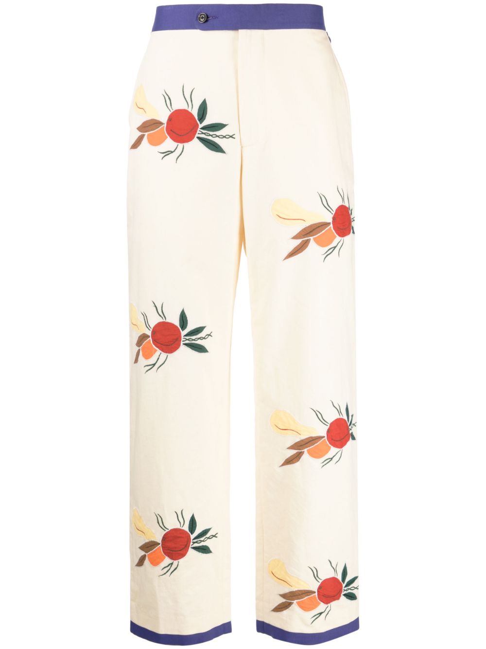 Patch-detail cropped trousers - Neutrals
