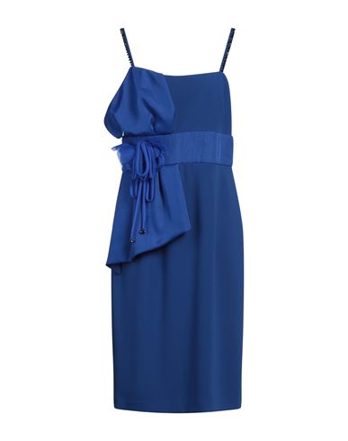 Woman Midi dress Bright blue Size 12 Polyester