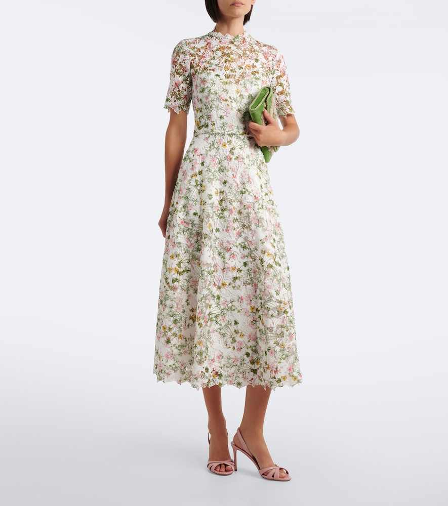 Floral lace midi dress