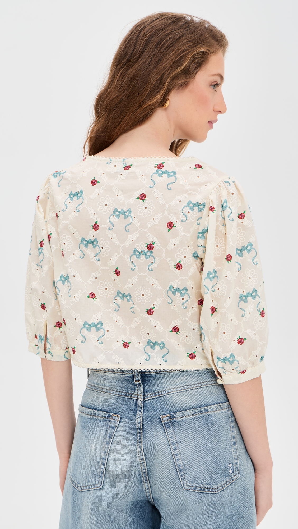 Salem Cherish Eyelet Crop Top Multicolor