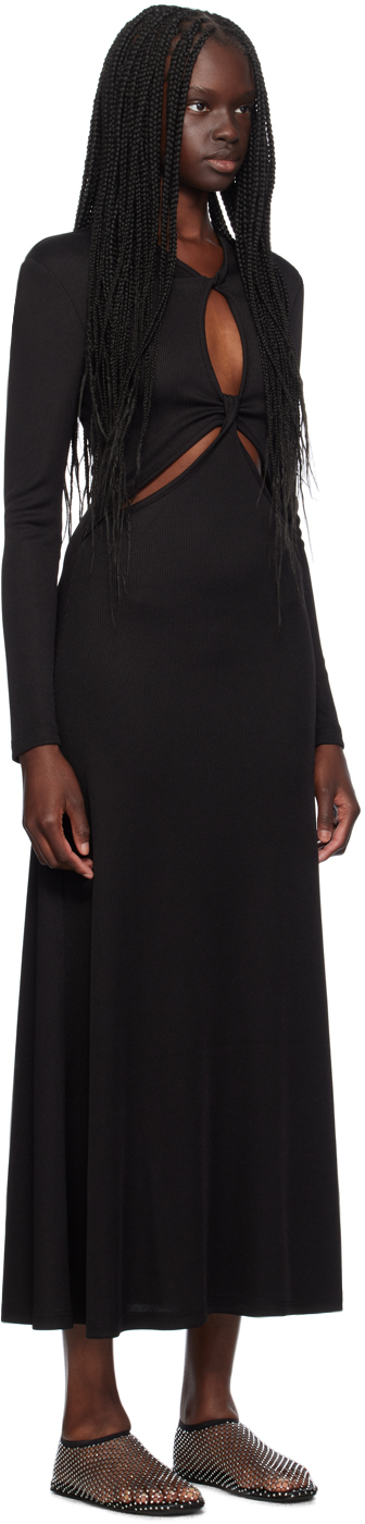 Christopher Esber Black Open Twist Anglaise Maxi Dress