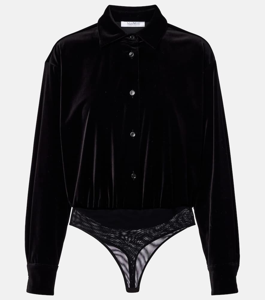 Cotton velvet bodysuit