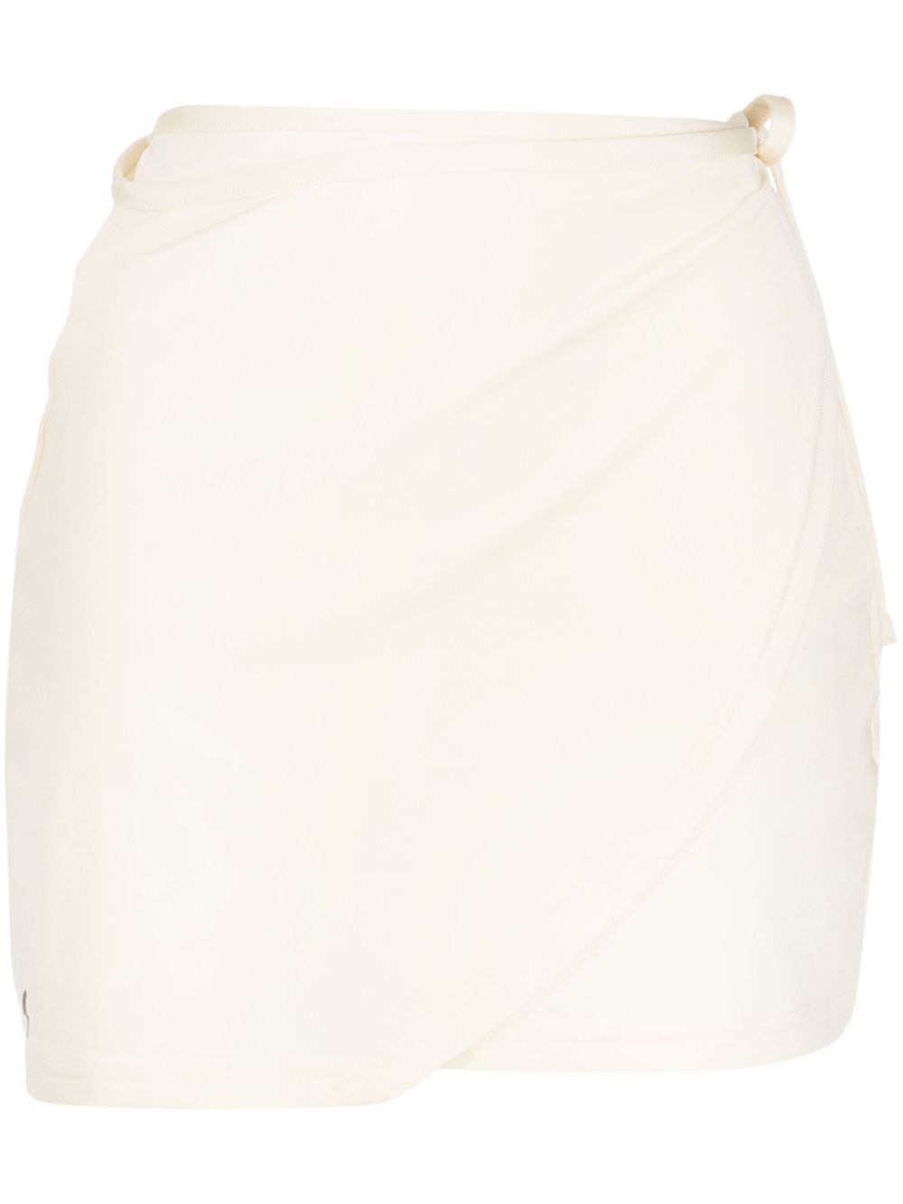 Wrap-design high-waisted miniskirt - White