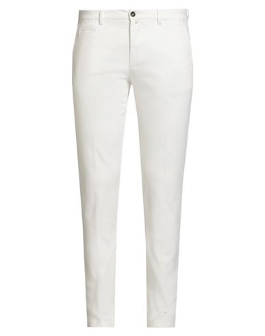 Man Pants White Size 33 Cotton, Elastane