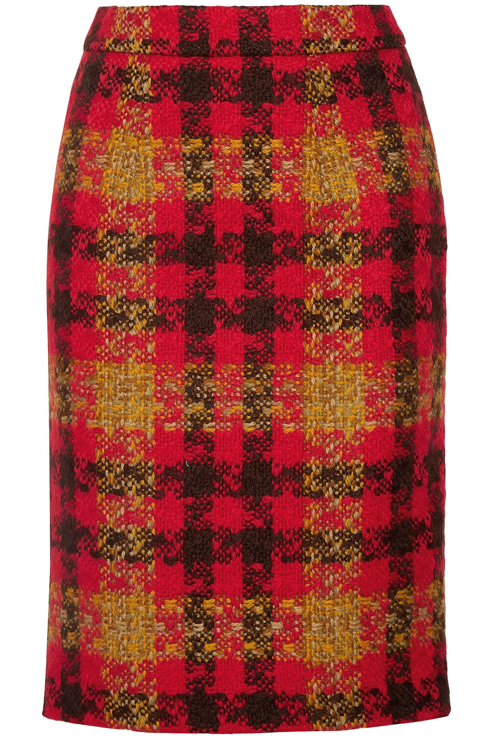 Checked wool-tweed skirt - Red - IT 38
