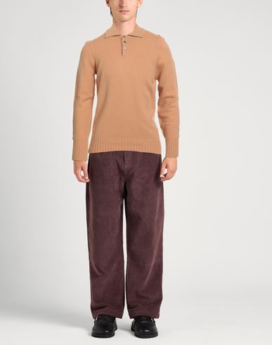 Man Sweater Camel Size 40 Lambswool