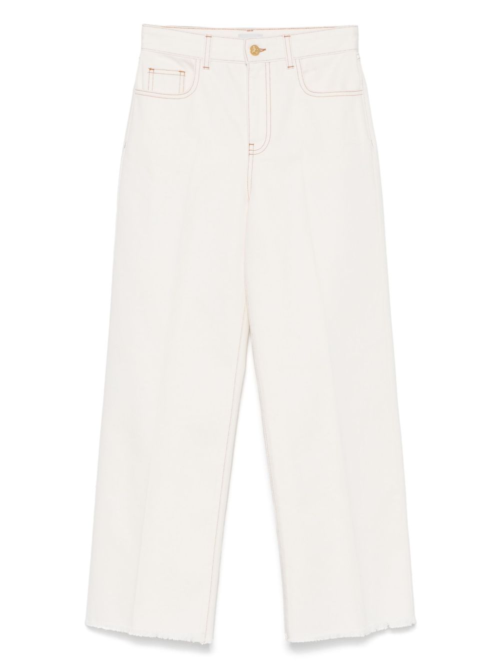 Giambattista Valli frayed-edges jeans - White