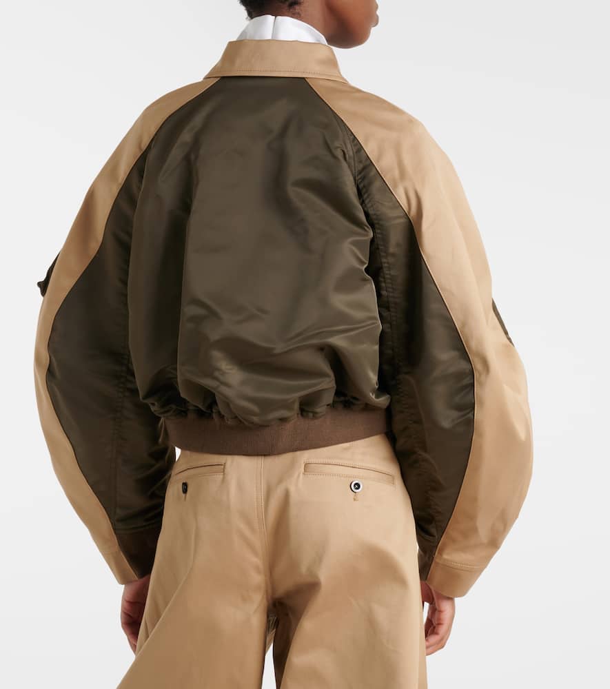 Cropped cotton chino and twill blouson jacket