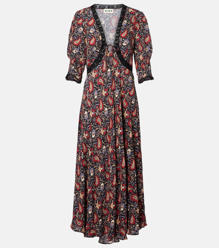 Amina floral crêpe de chine midi dress