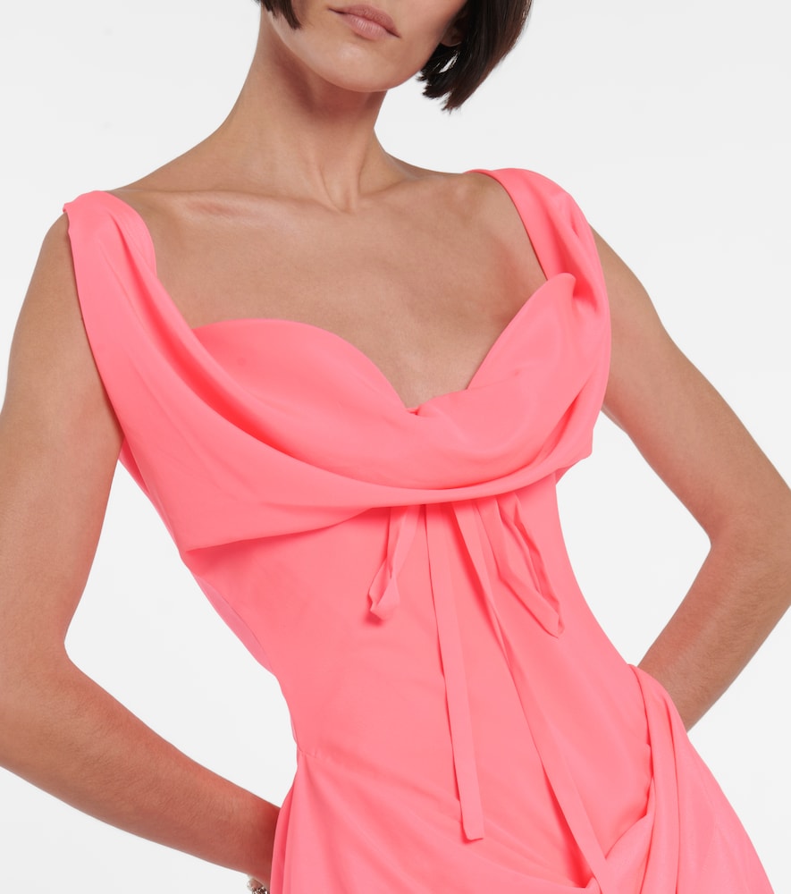 Draped crêpe minidress