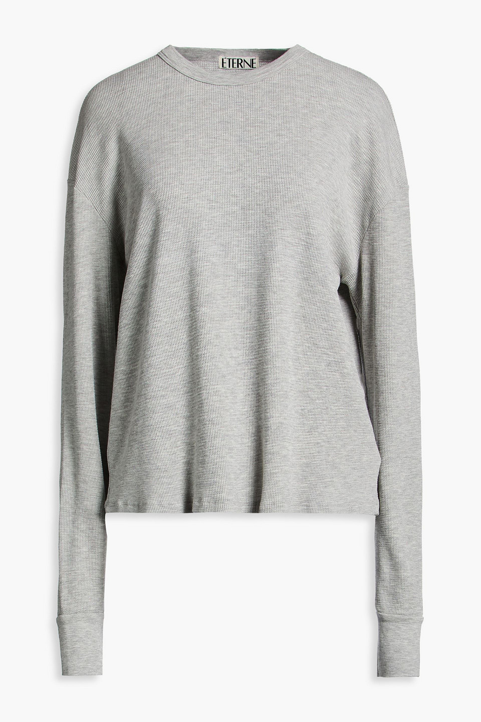 Waffle-knit top - Gray - M