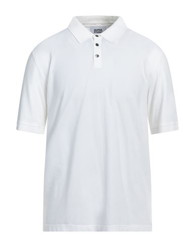 Man Polo shirt White Size 44 Cotton, Elastane