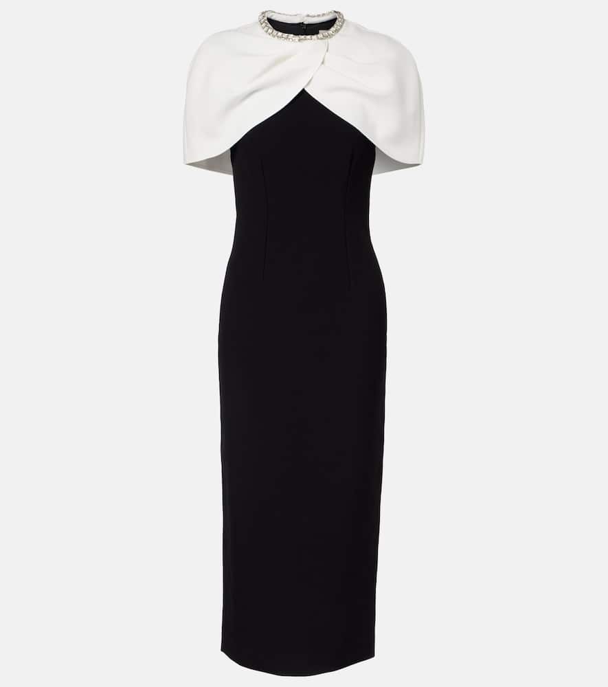 Crystal-embellished crêpe cocktail dress