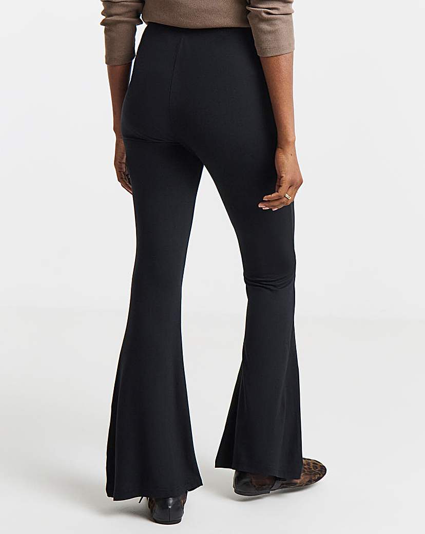 Black Jersey Flared Trouser