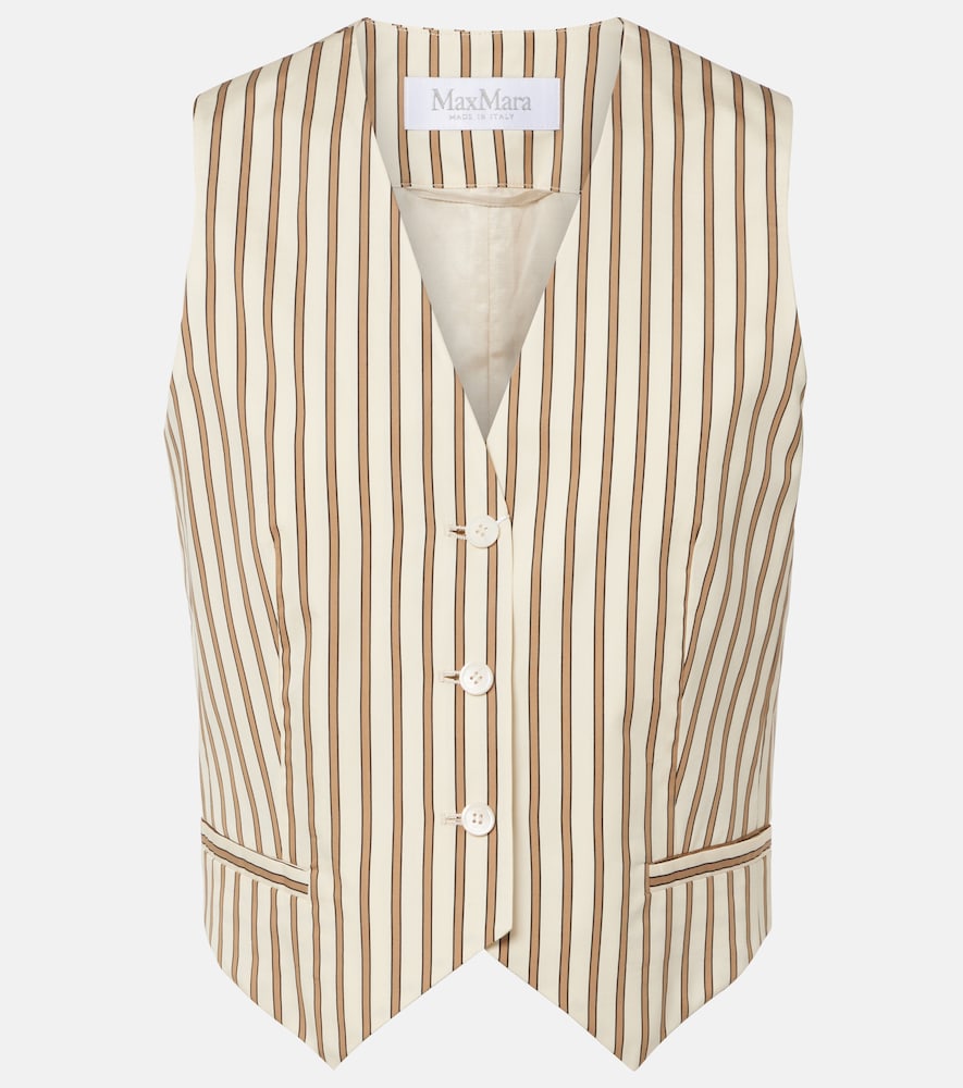 Fauno striped cotton and silk vest
