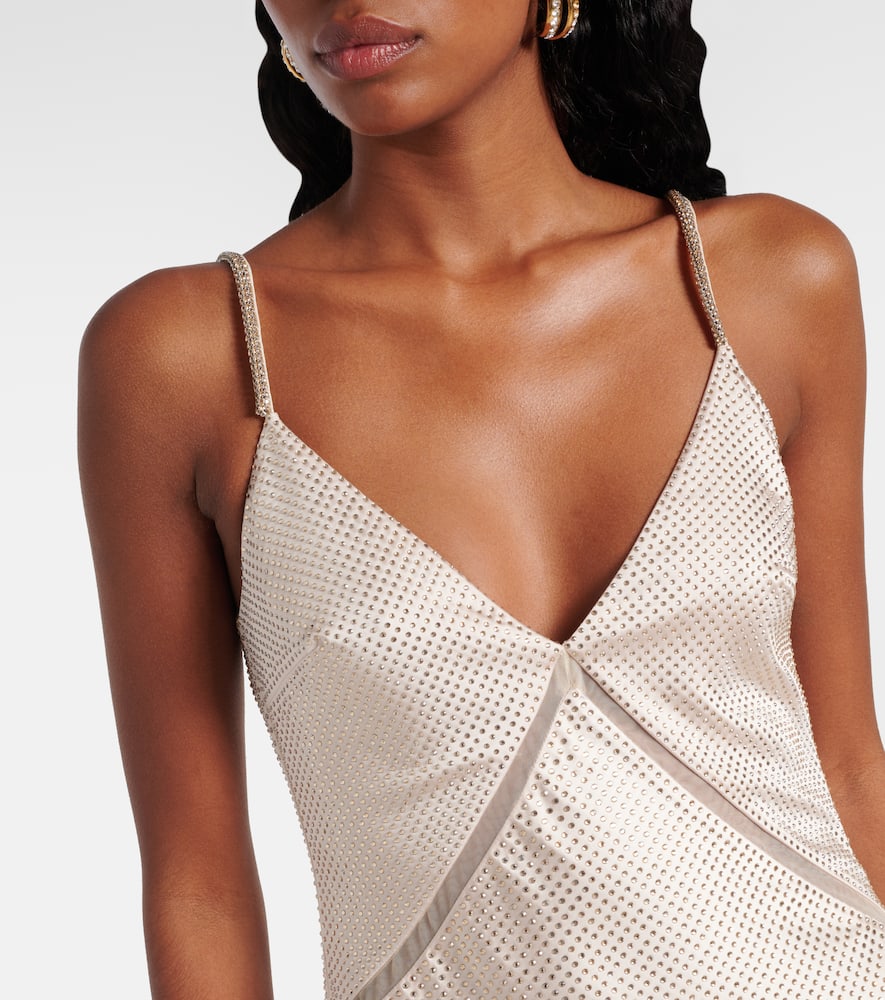 Embellished satin gown