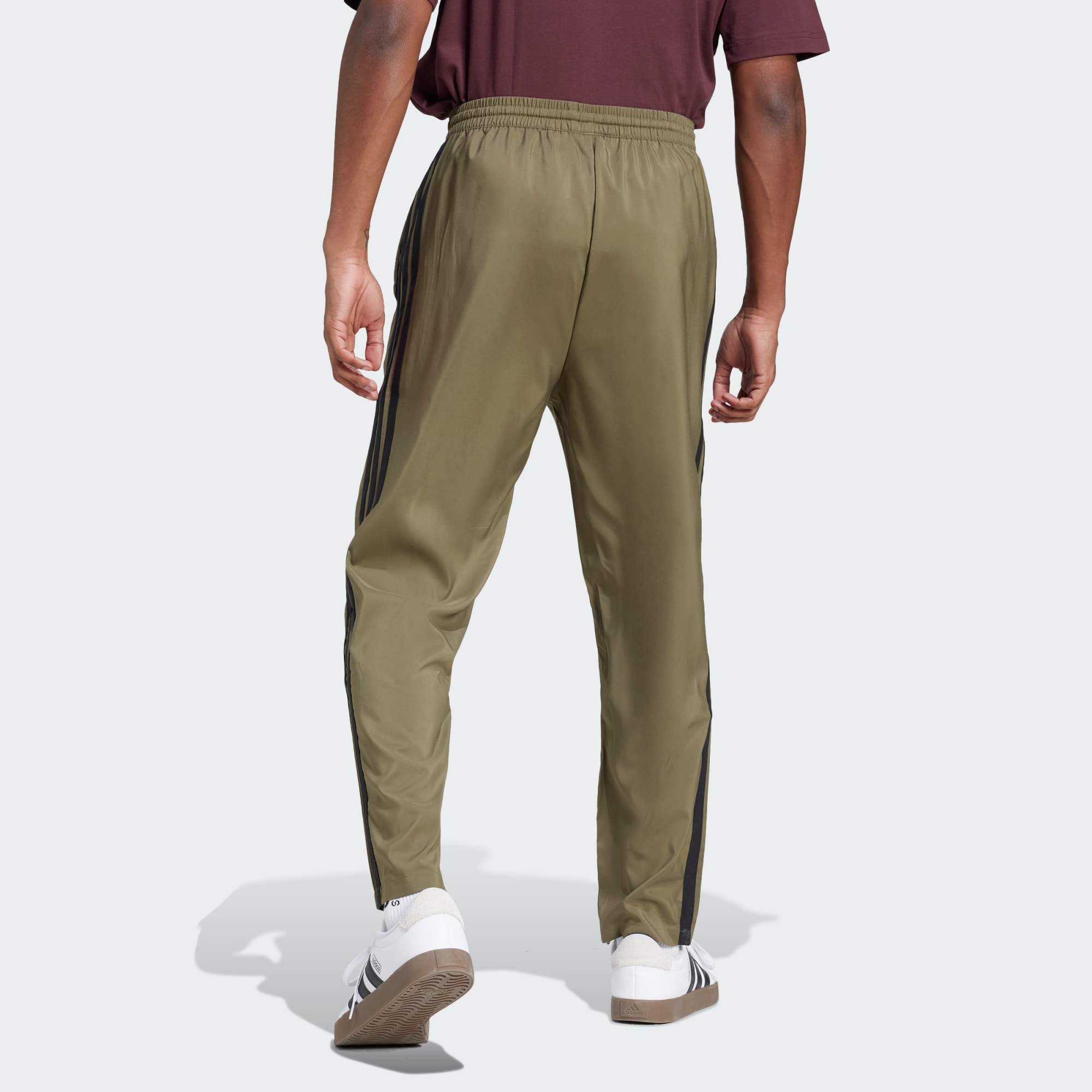 ADIDAS Sportswear Mens Essentials 3-Stripes Stanford Pants Open Hem - Green - Large