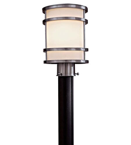 Bay View 12" Outdoor Post Light in Brushed Stainless Stee
