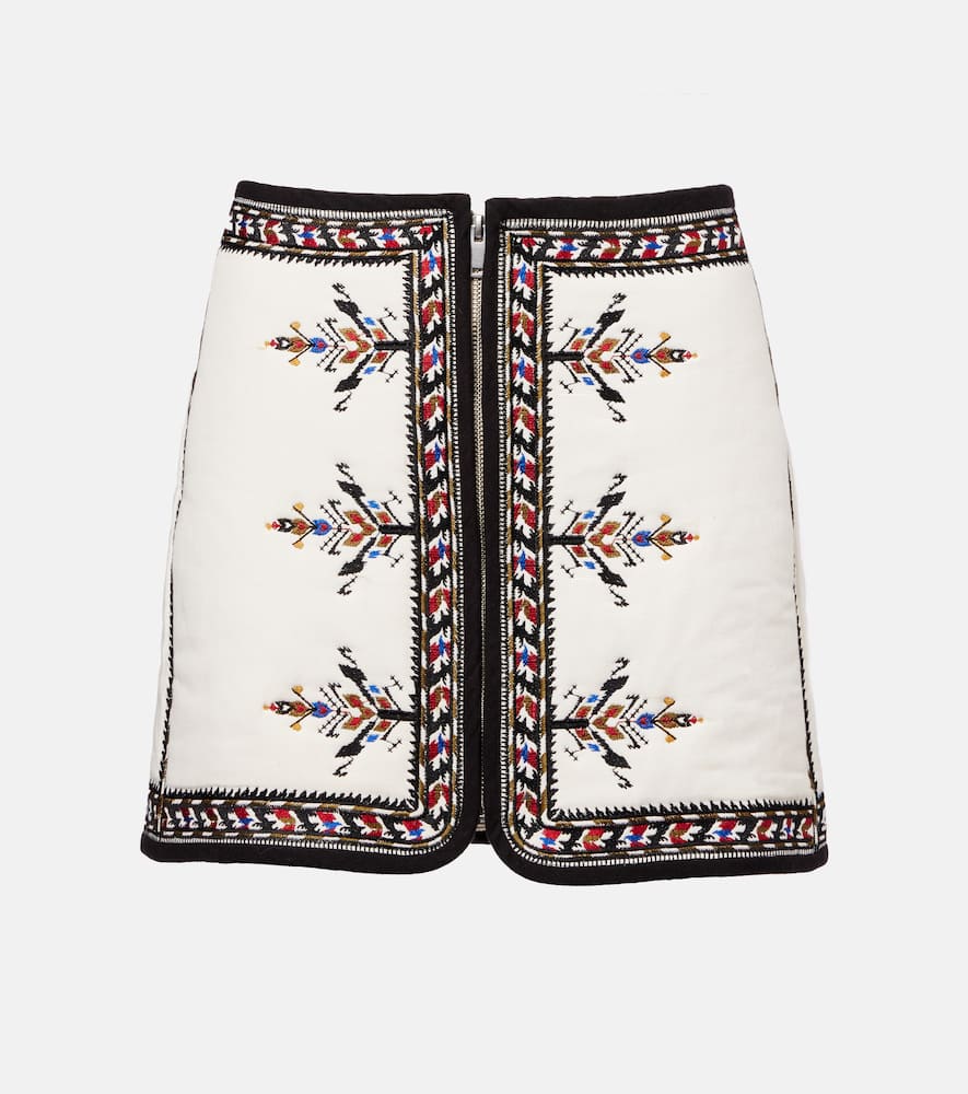 Zeria embroidered cotton miniskirt
