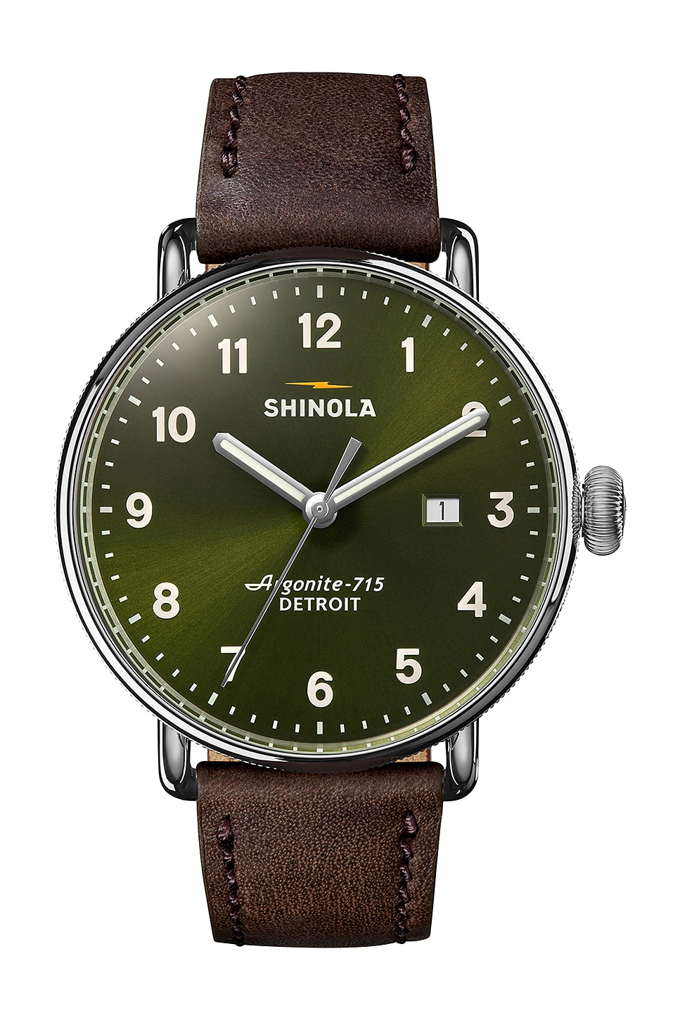 Shinola Canfield in Dark Olive - Olive. a