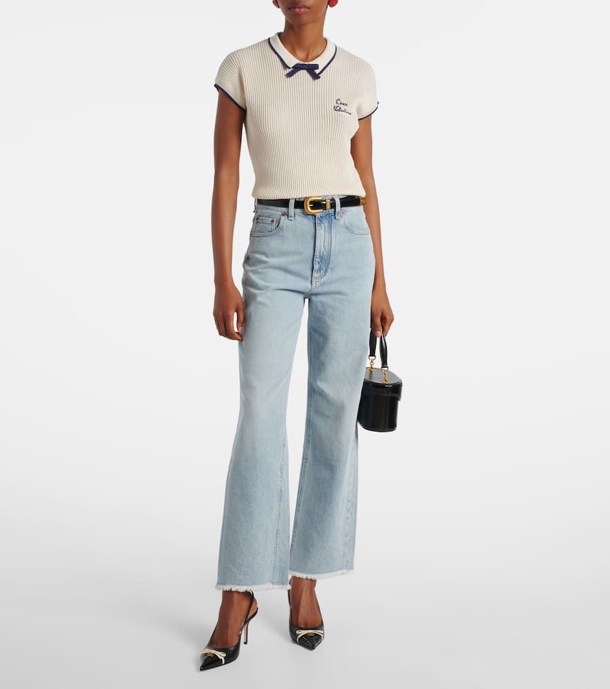 Mid-rise straight jeans
