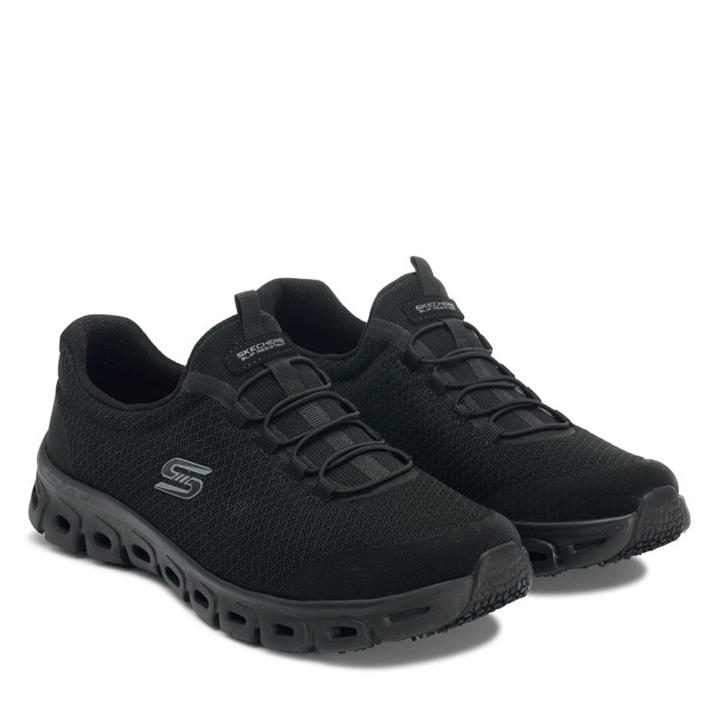 Work Women's Glide-Step Slip Resistant Work Sneakers (Black)