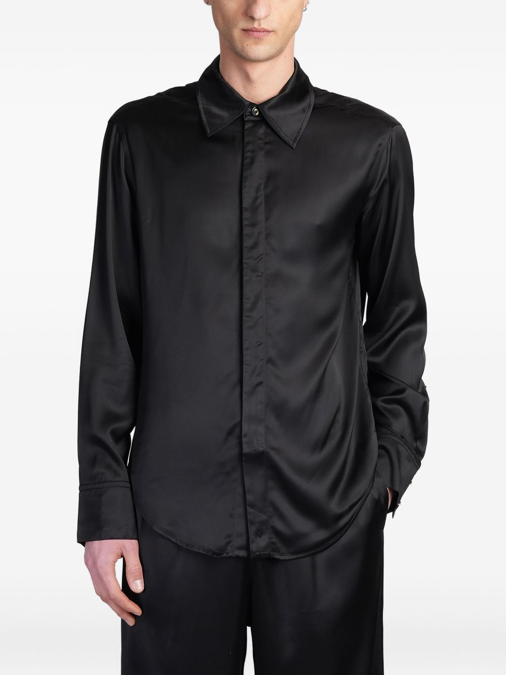 Marine Serre satin shirt - Black