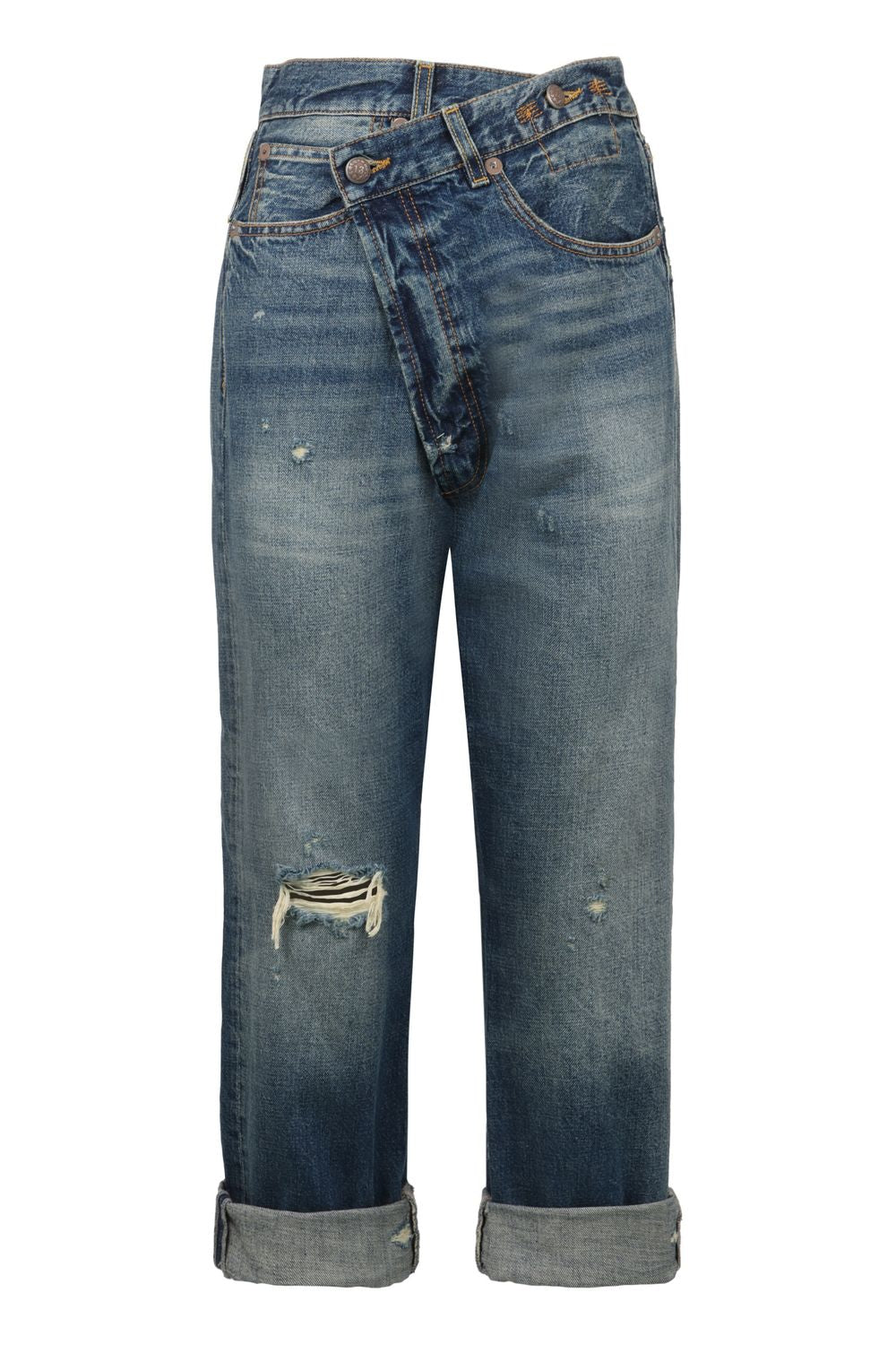 Crossover Distressed Skinny Jeans
