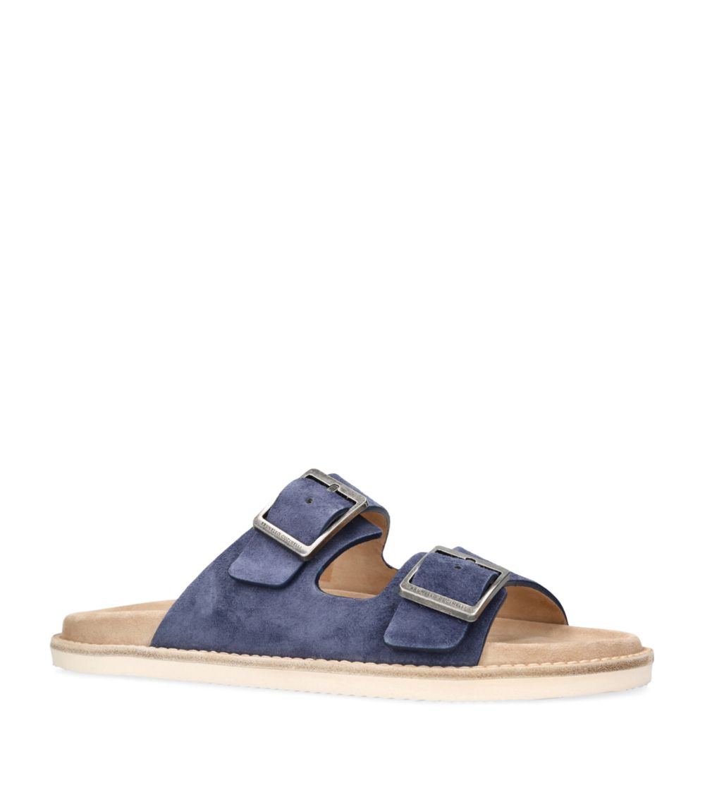 Suede Double-Strap Sandals