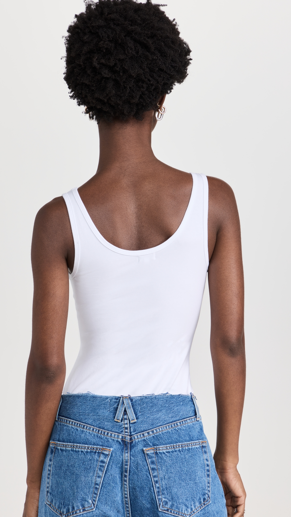 Ambitionist 여성 Everyday Classic Tank Thong Bodysuit White