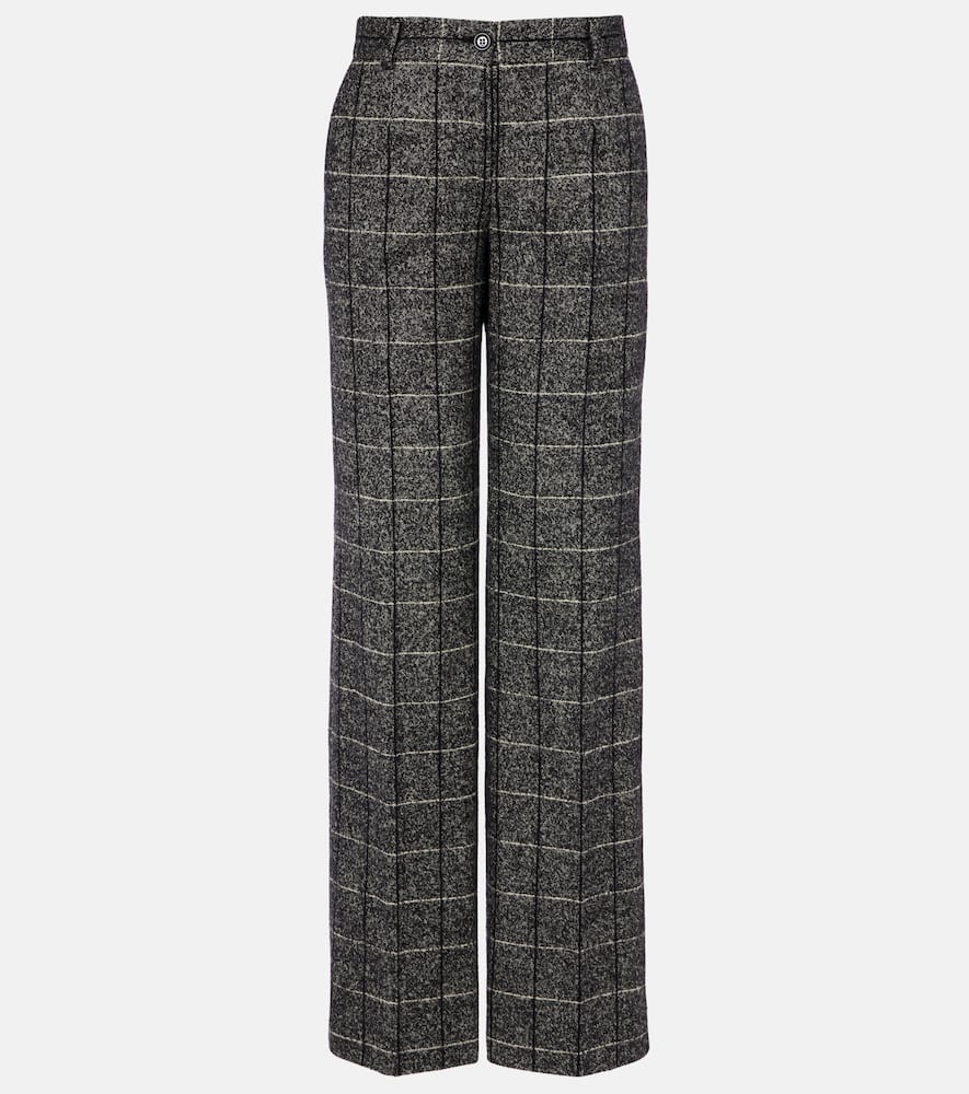 High-rise wool-blend wide-leg pants