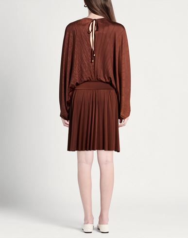 Woman Midi dress Chocolate brown Size M Polyester, Elastane