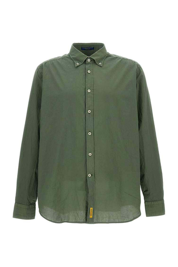 Green Regular Solid Shirts